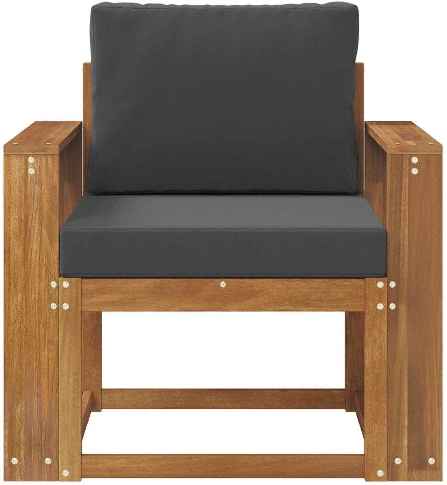 Lauko sofa Tvirta akacijos mediena ir poliesteris Natūrali