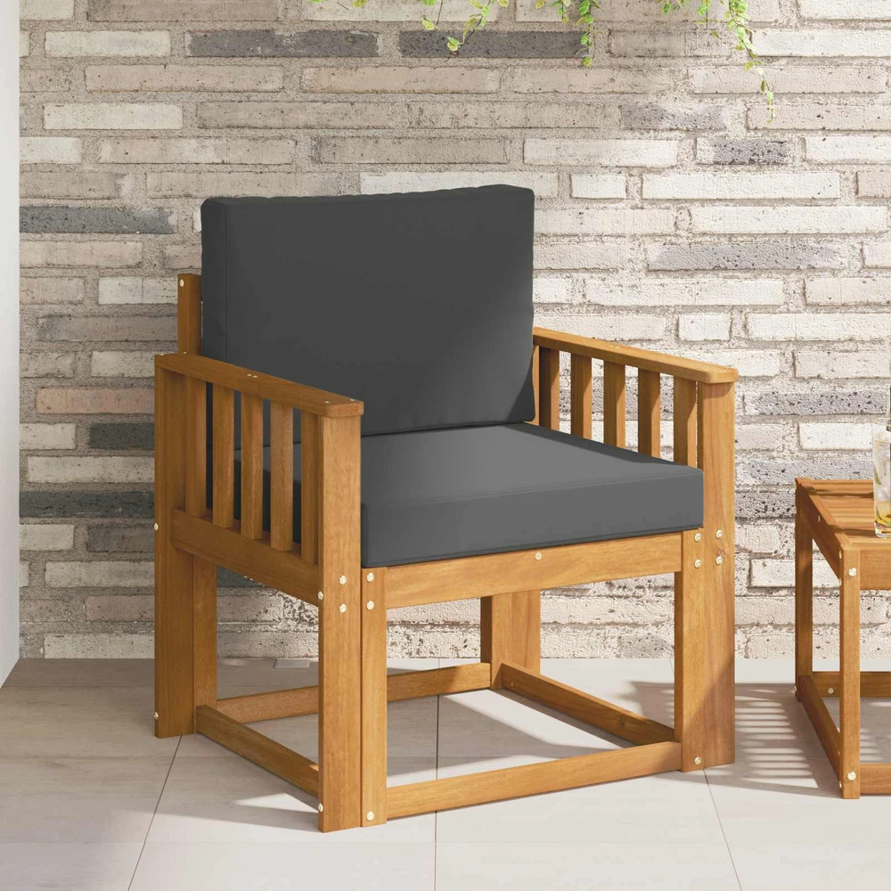 Lauko sofa Tvirta akacijos mediena ir poliesteris Natūrali