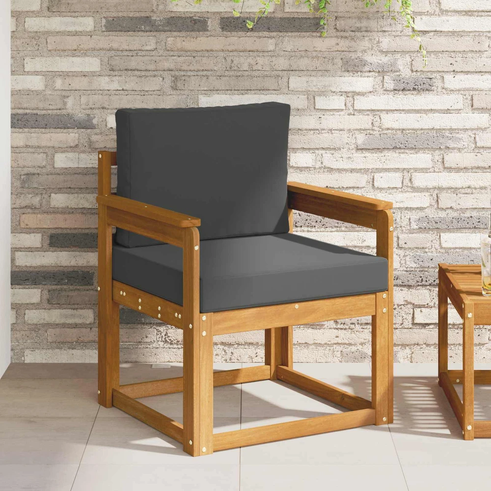 Lauko sofa Tvirta akacijos mediena ir poliesteris Natūrali