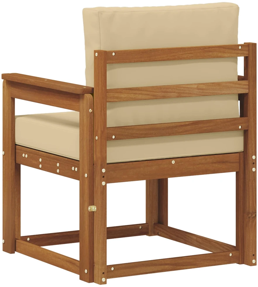 Lauko sofa Tvirta akacijos mediena ir poliesteris Natūrali