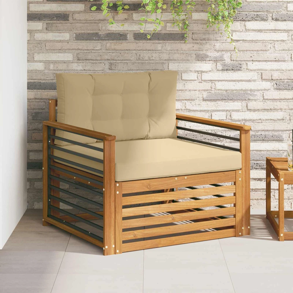 Lauko sofa Tvirta akacijos mediena ir poliesteris