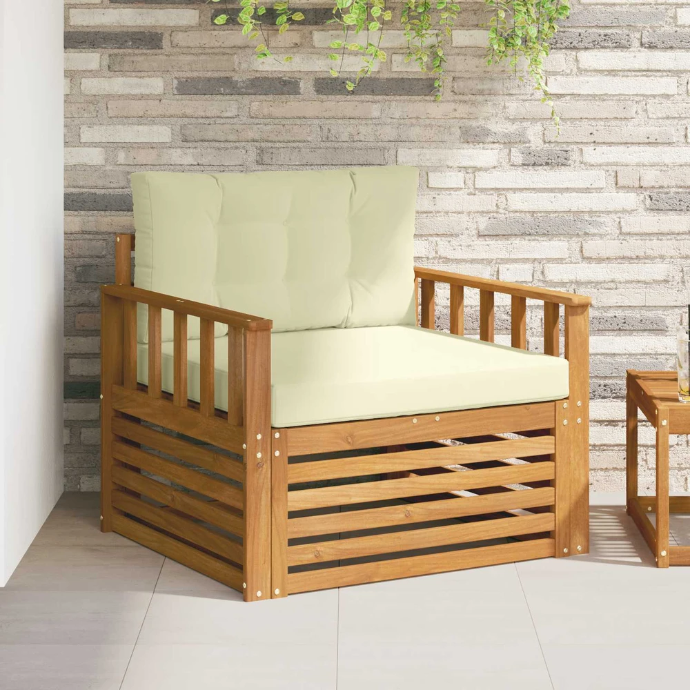 Lauko sofa Tvirta akacijos mediena ir poliesteris