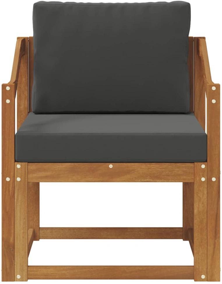 Lauko sofa Tvirta akacijos mediena ir poliesteris Natūrali