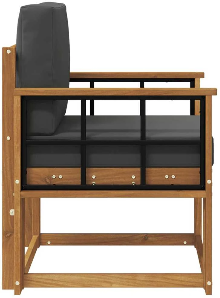 Lauko sofa Tvirta akacijos mediena ir poliesteris Natūrali