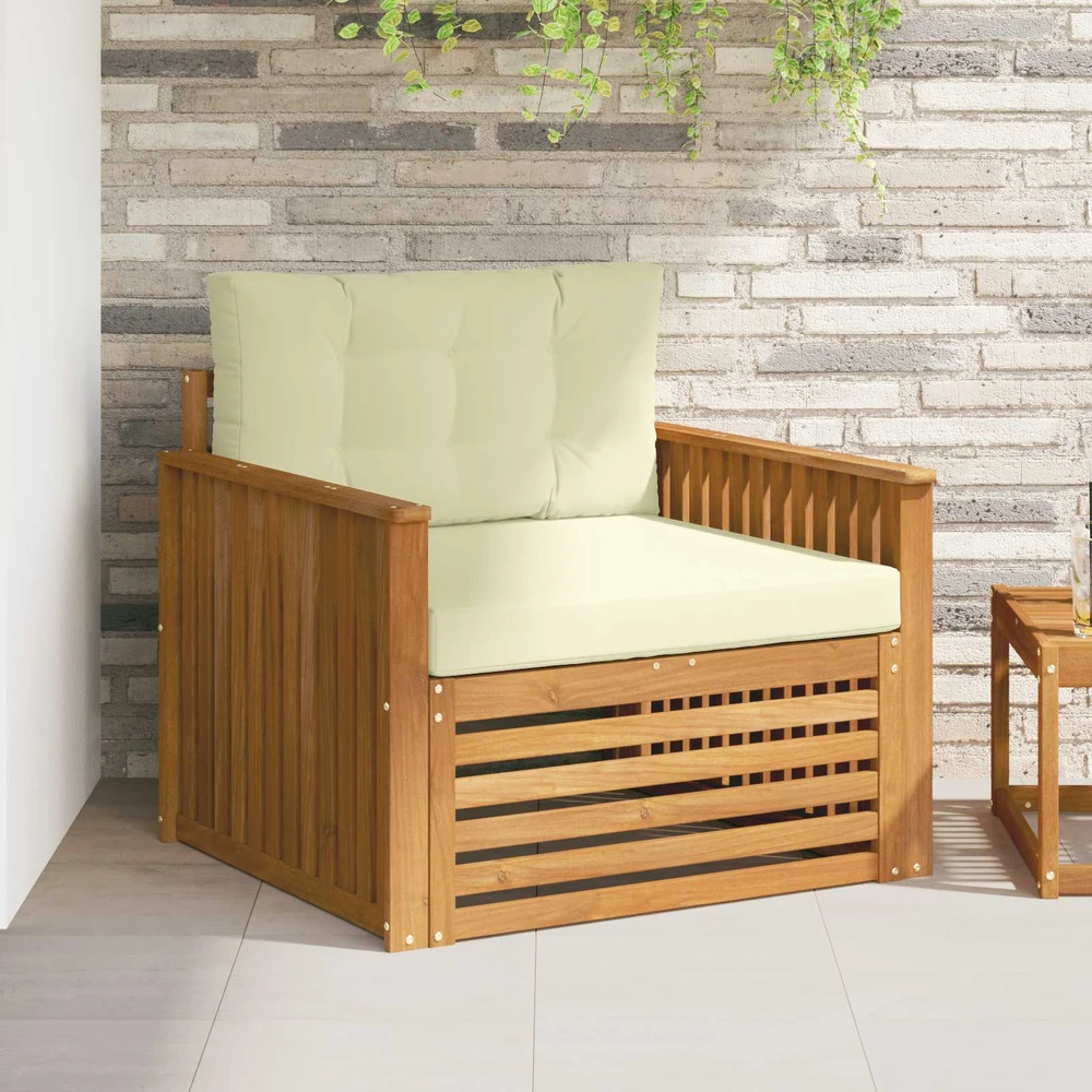 Lauko sofa Tvirta akacijos mediena ir poliesteris