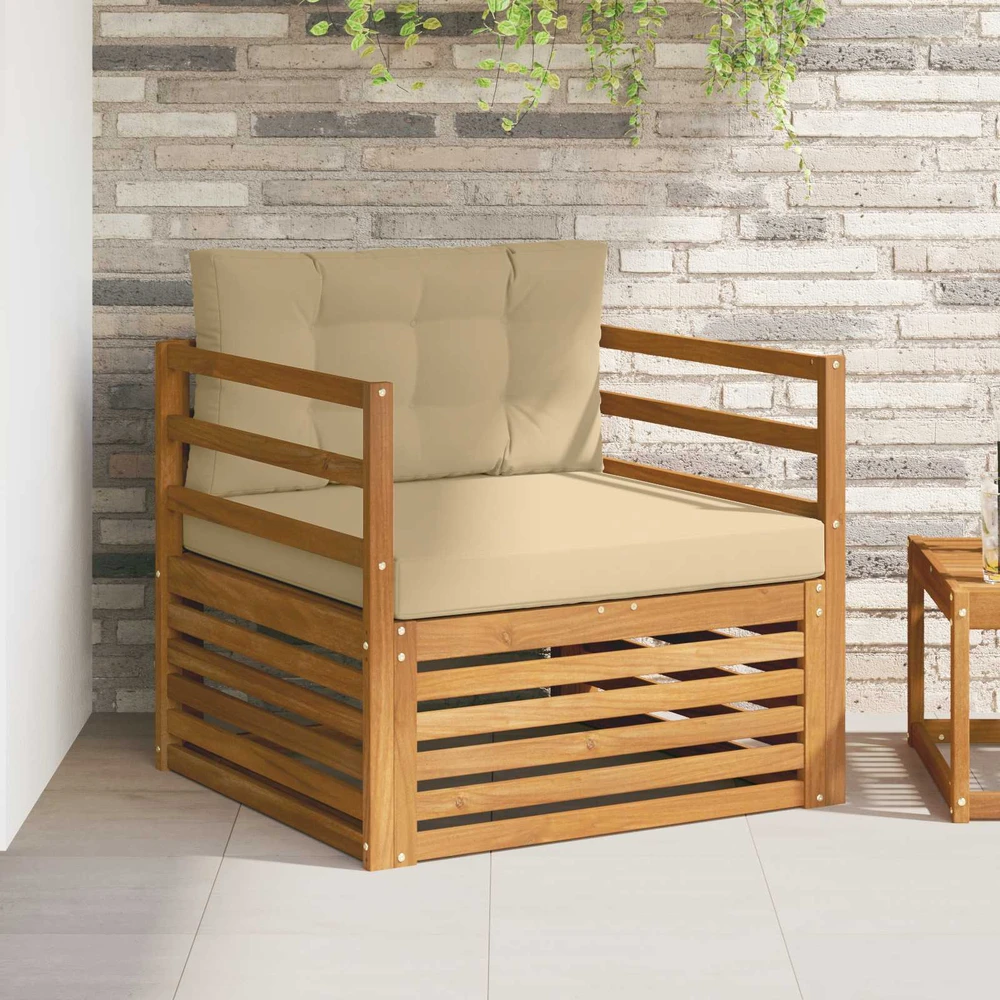 Lauko sofa Tvirta akacijos mediena ir poliesteris