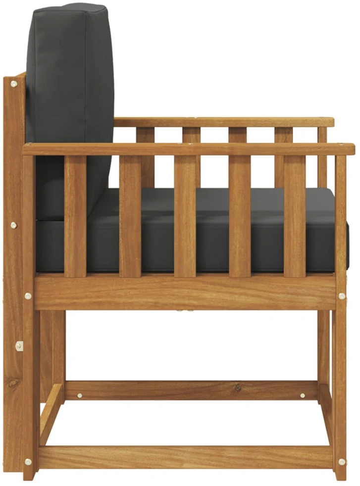 Lauko sofa Tvirta akacijos mediena ir poliesteris Natūrali