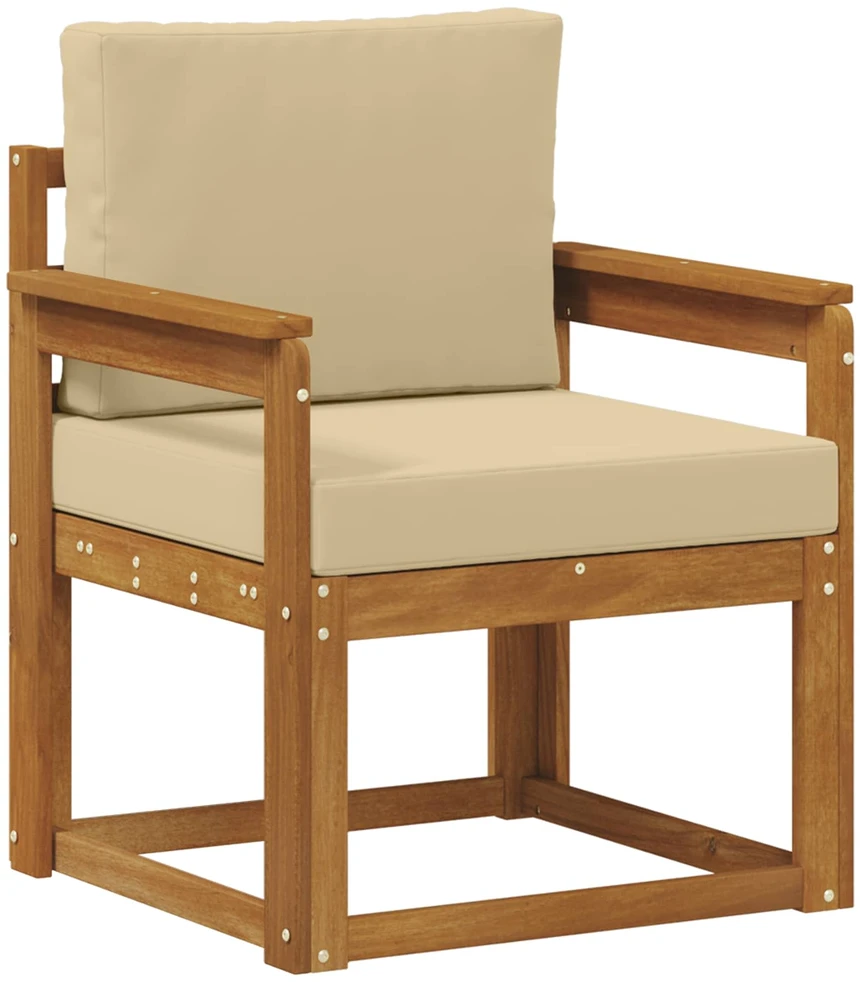 Lauko sofa Tvirta akacijos mediena ir poliesteris Natūrali