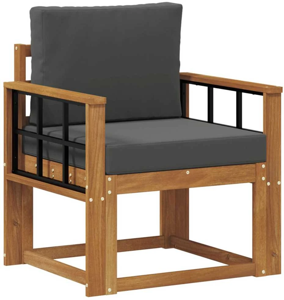 Lauko sofa Tvirta akacijos mediena ir poliesteris Natūrali