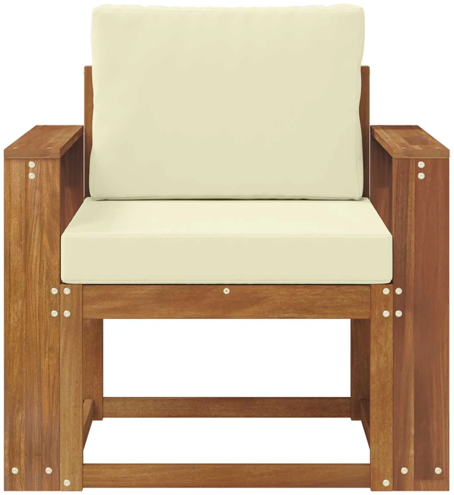 Lauko sofa Tvirta akacijos mediena ir poliesteris Natūrali