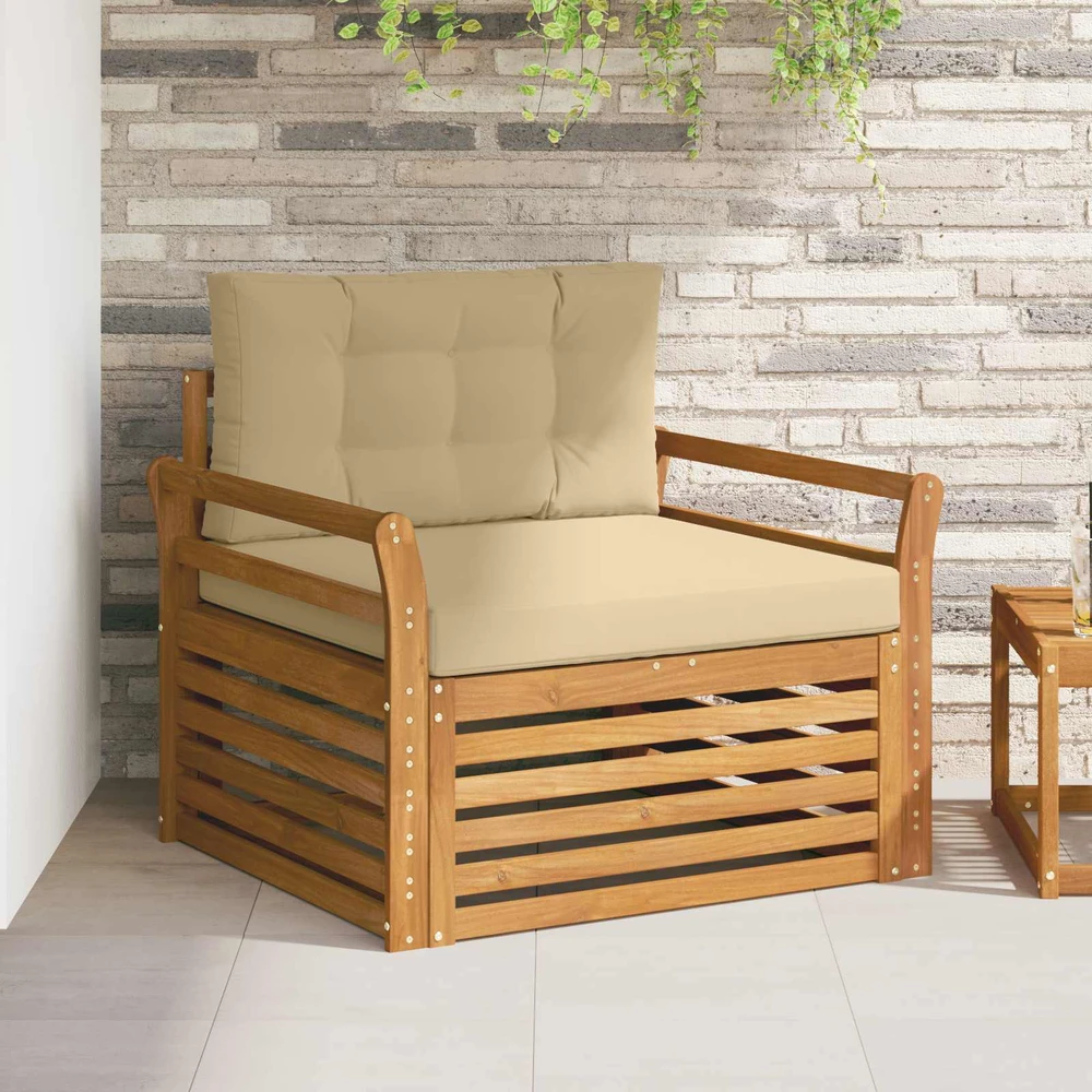 Lauko sofa Tvirta akacijos mediena ir poliesteris