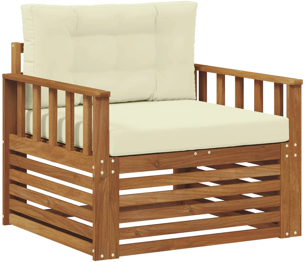 Lauko sofa Tvirta akacijos mediena ir poliesteris
