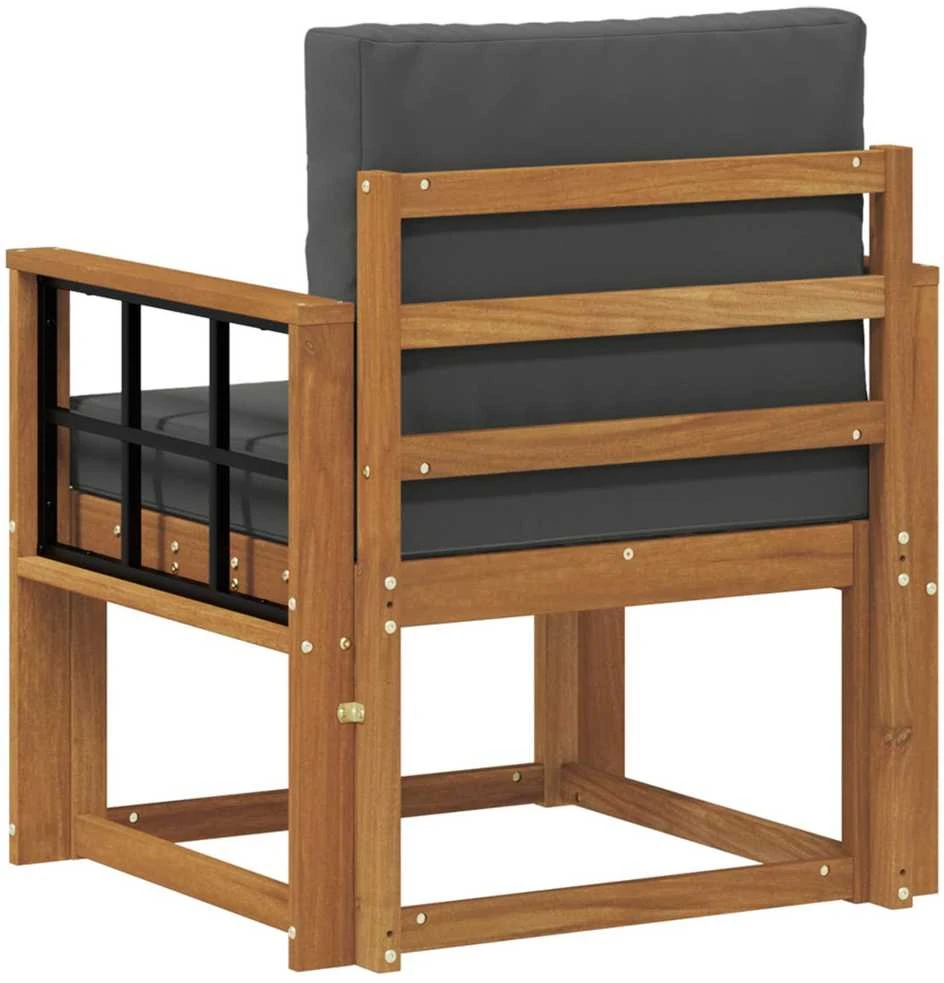 Lauko sofa Tvirta akacijos mediena ir poliesteris Natūrali