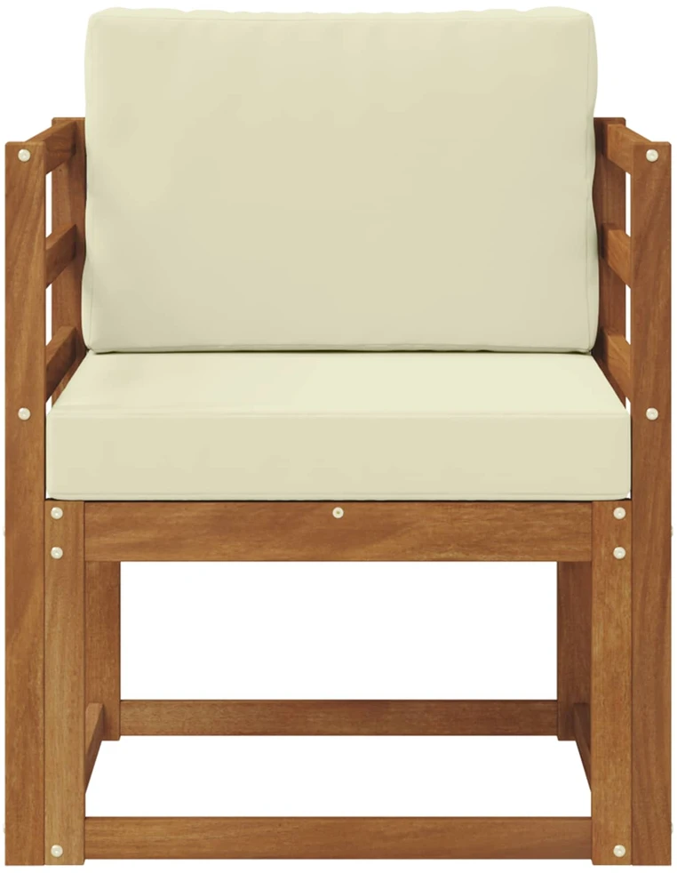 Lauko sofa Tvirta akacijos mediena ir poliesteris Natūrali