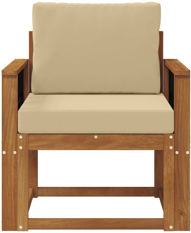 Lauko sofa Tvirta akacijos mediena ir poliesteris Natūrali