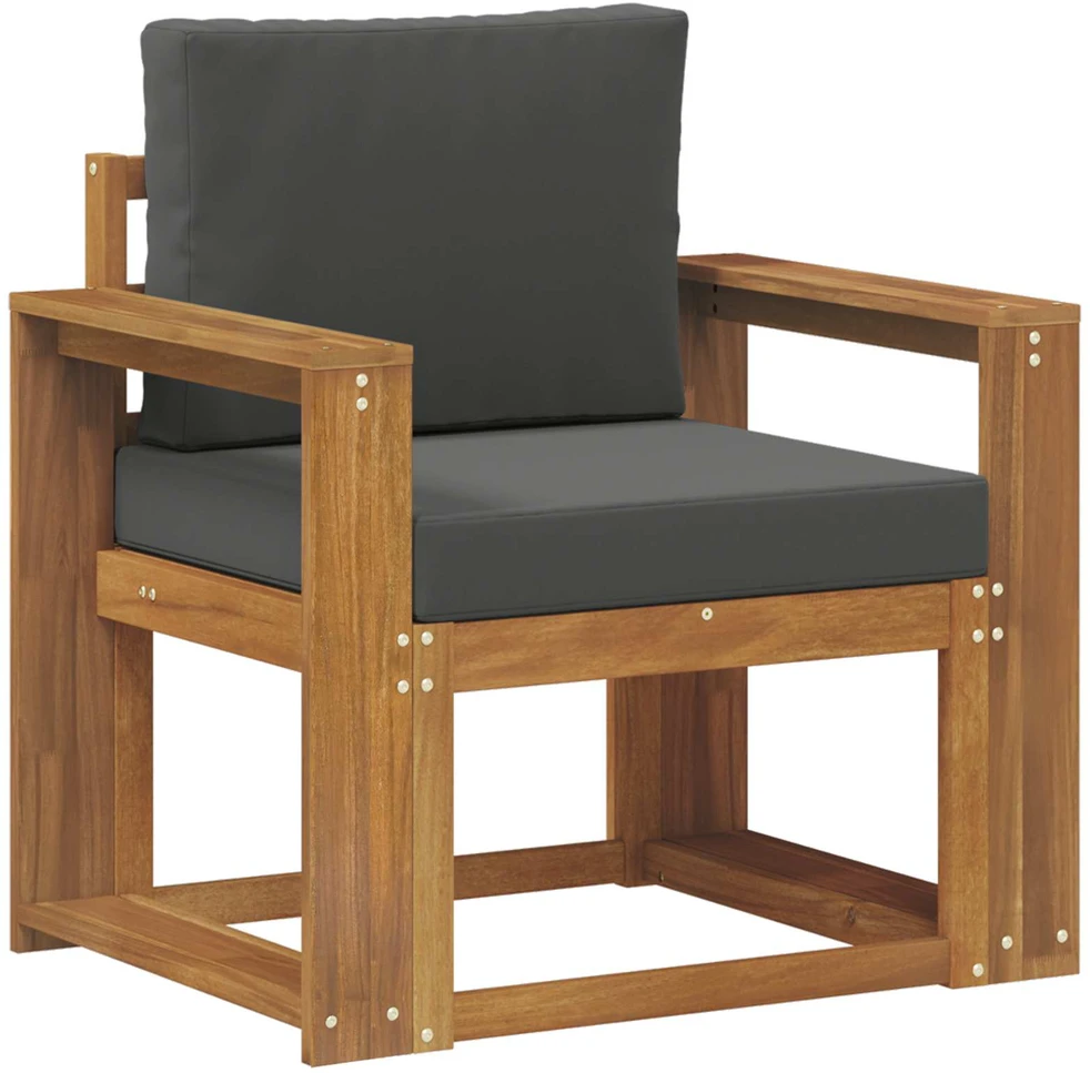 Lauko sofa Tvirta akacijos mediena ir poliesteris Natūrali