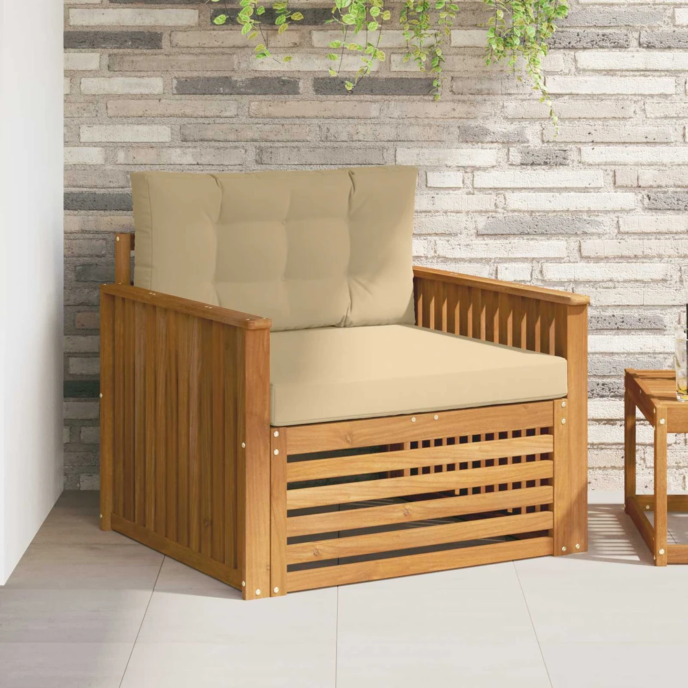 Lauko sofa Tvirta akacijos mediena ir poliesteris