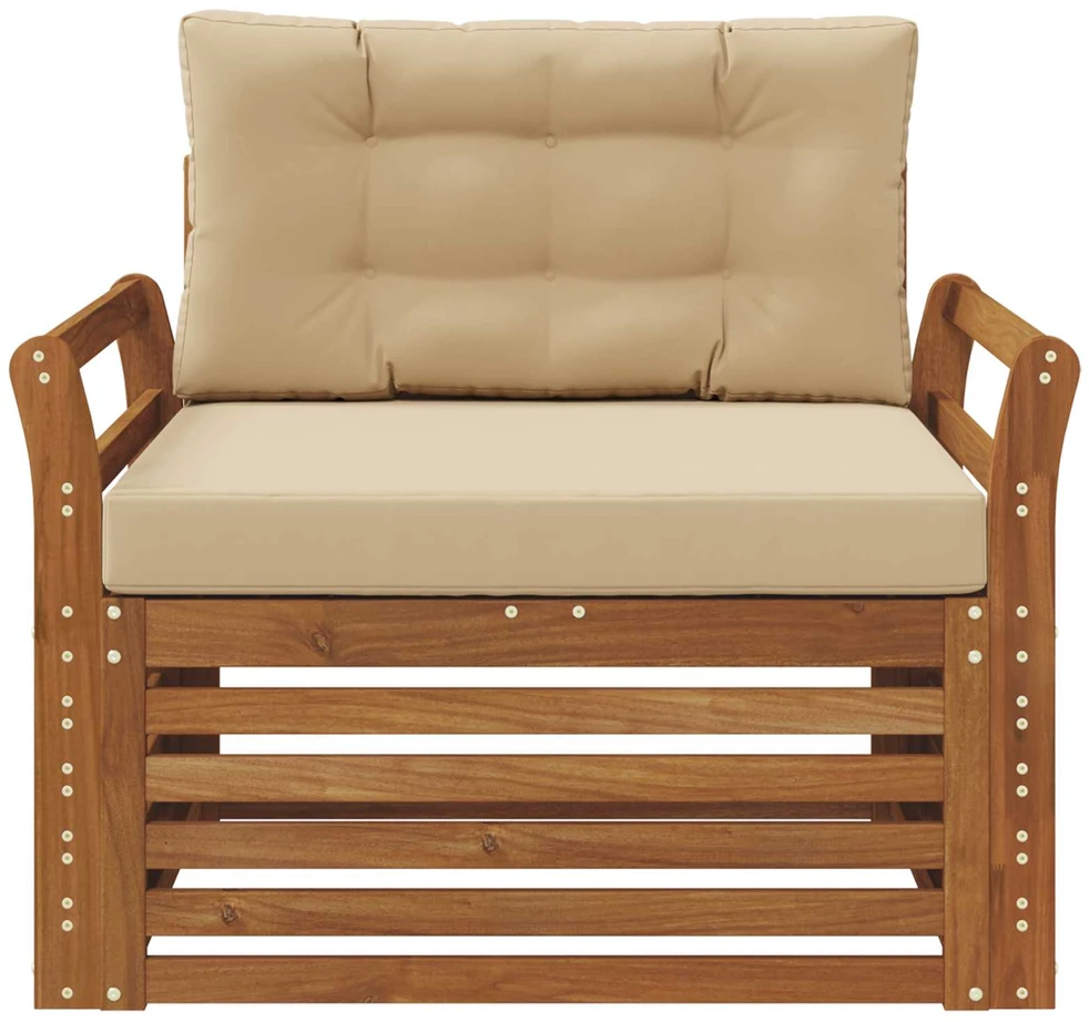 Lauko sofa Tvirta akacijos mediena ir poliesteris