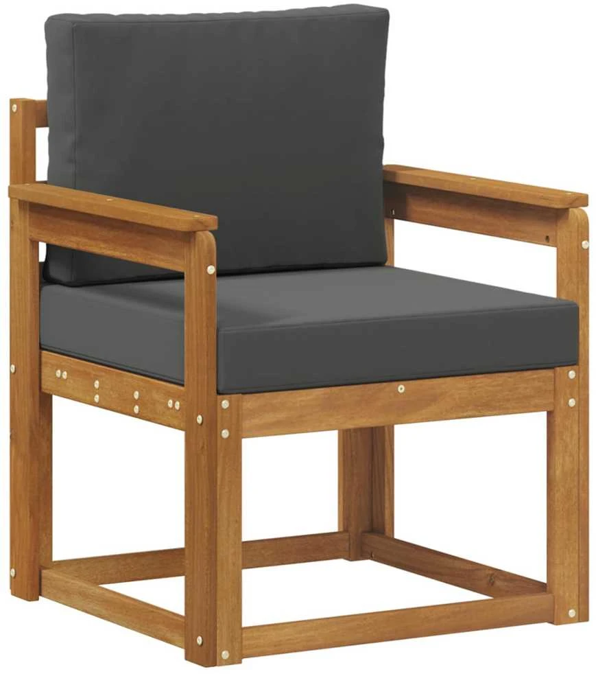 Lauko sofa Tvirta akacijos mediena ir poliesteris Natūrali