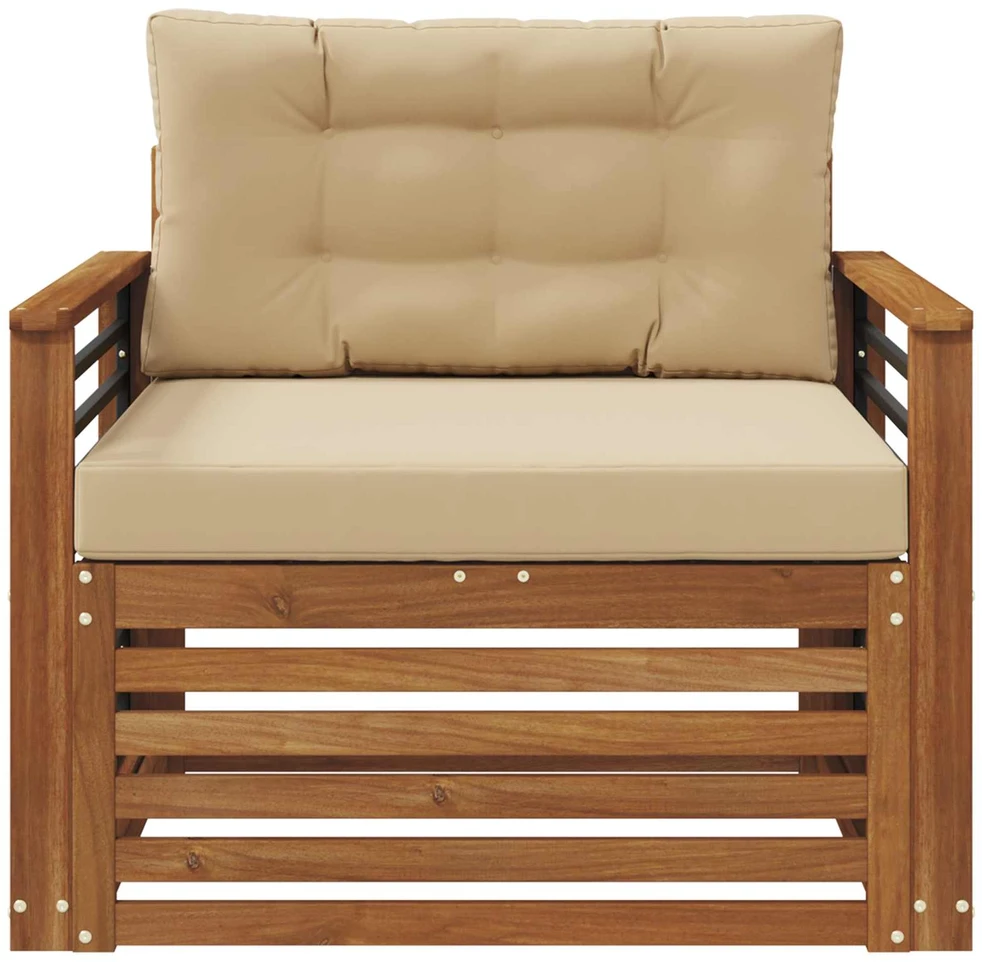 Lauko sofa Tvirta akacijos mediena ir poliesteris