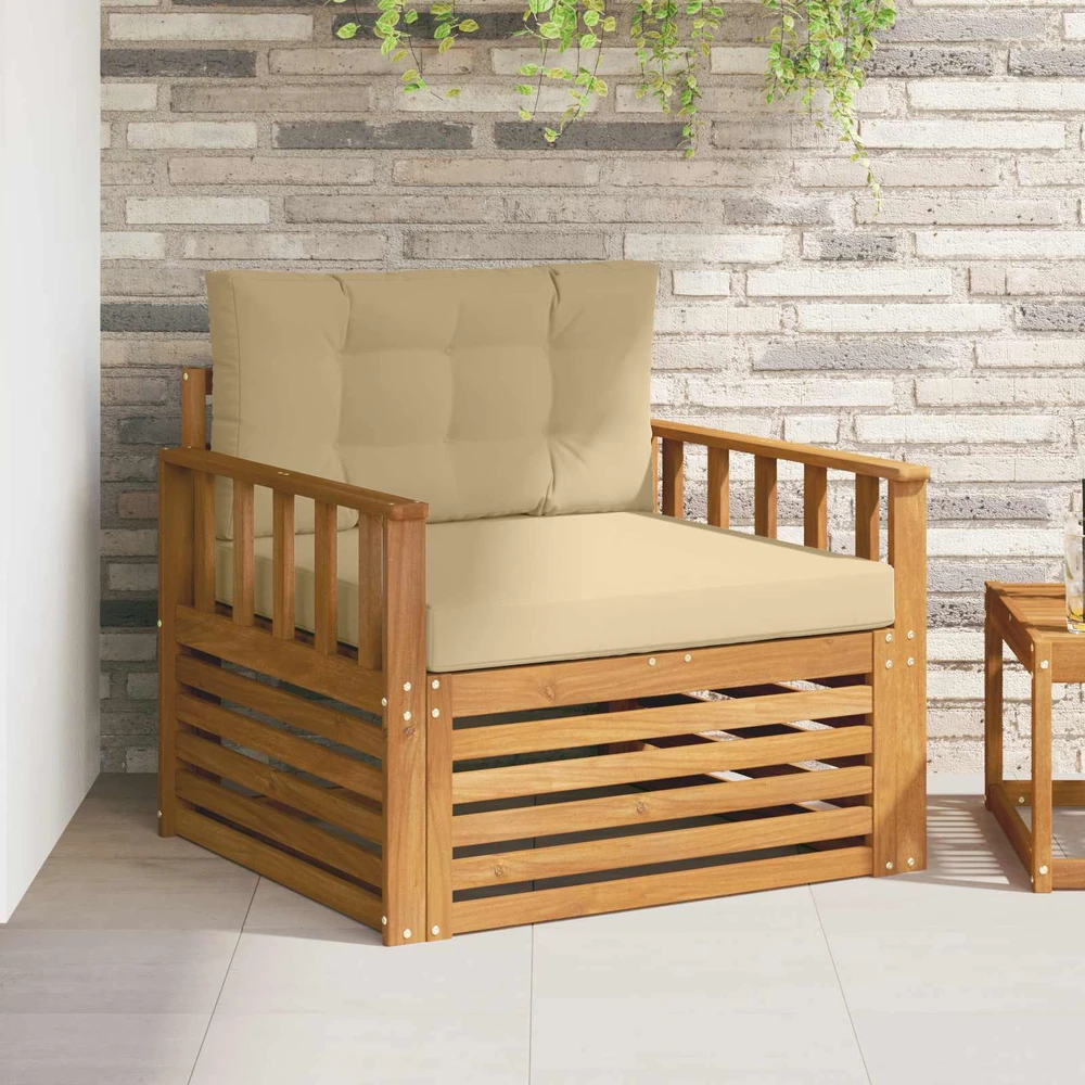 Lauko sofa Tvirta akacijos mediena ir poliesteris