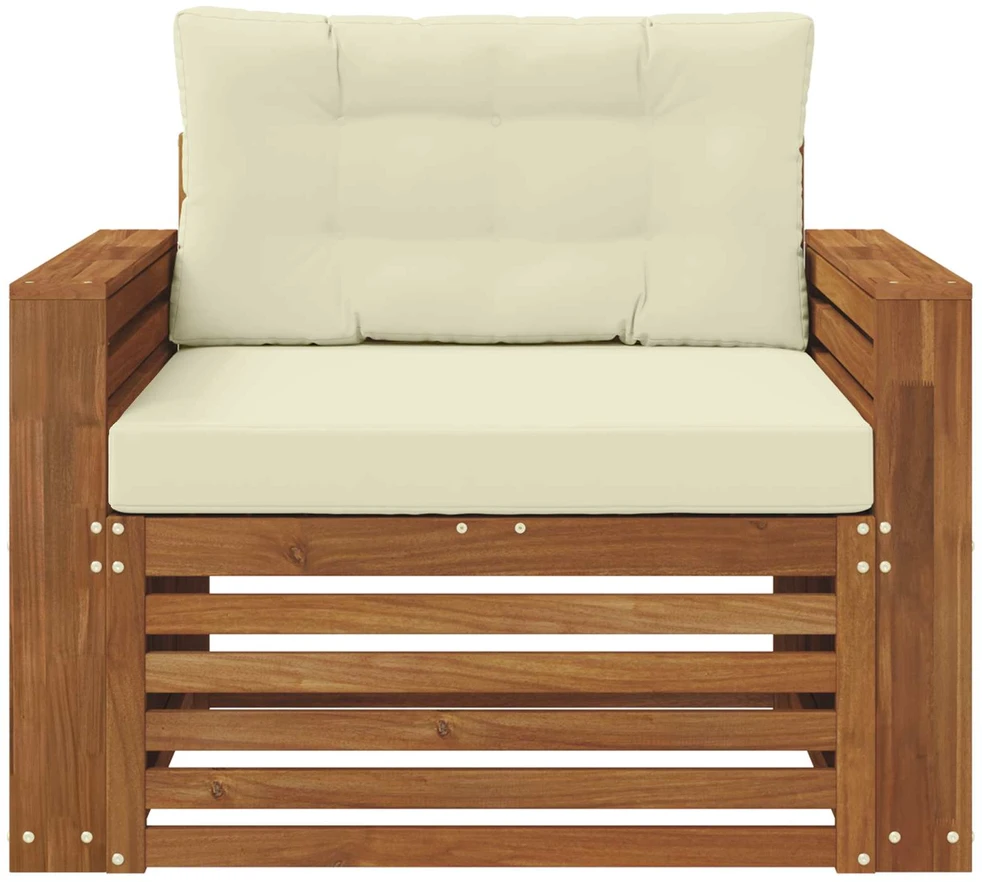 Lauko sofa Tvirta akacijos mediena ir poliesteris