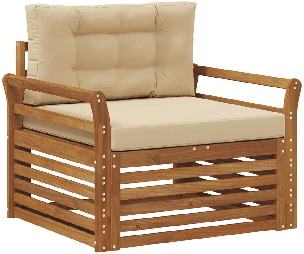 Lauko sofa Tvirta akacijos mediena ir poliesteris