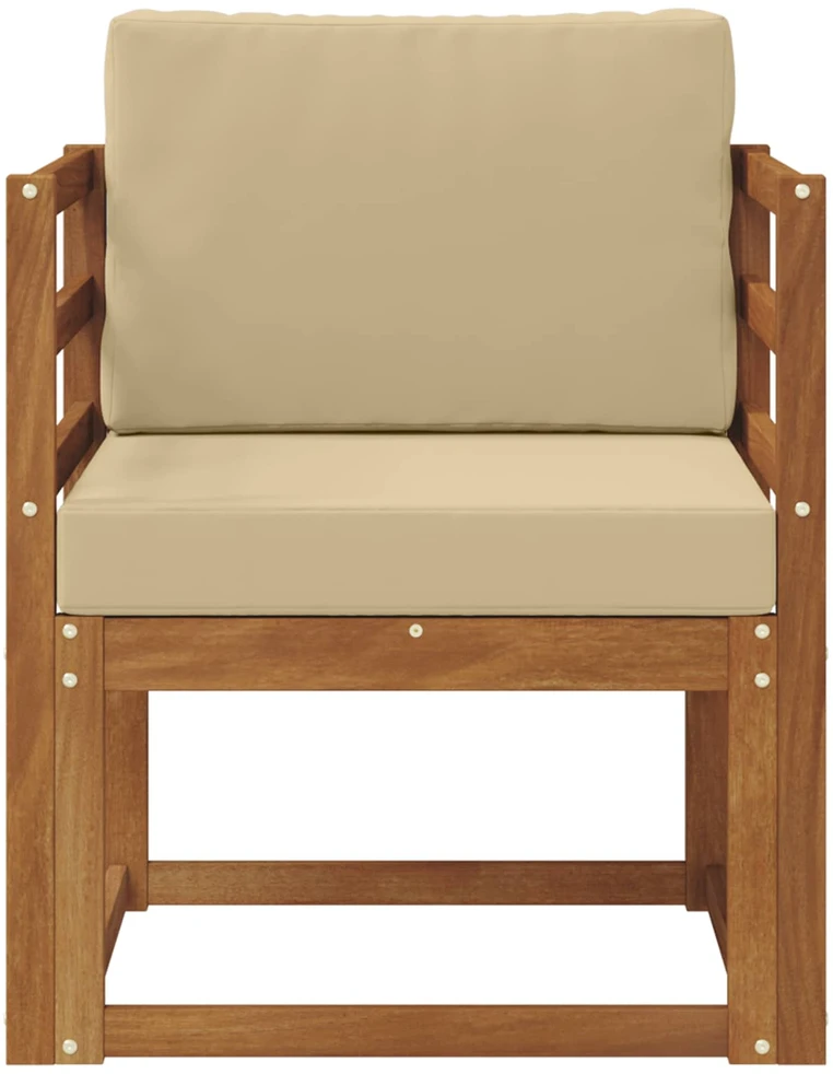Lauko sofa Tvirta akacijos mediena ir poliesteris Natūrali