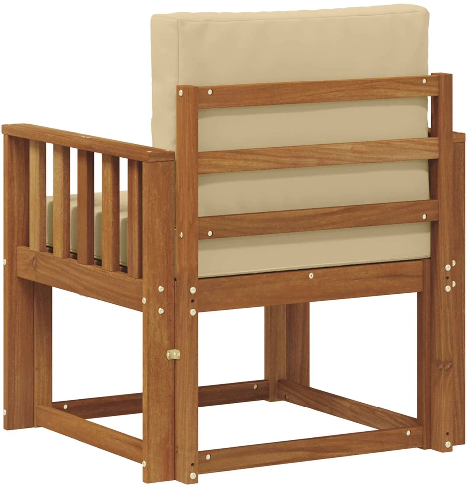 Lauko sofa Tvirta akacijos mediena ir poliesteris Natūrali