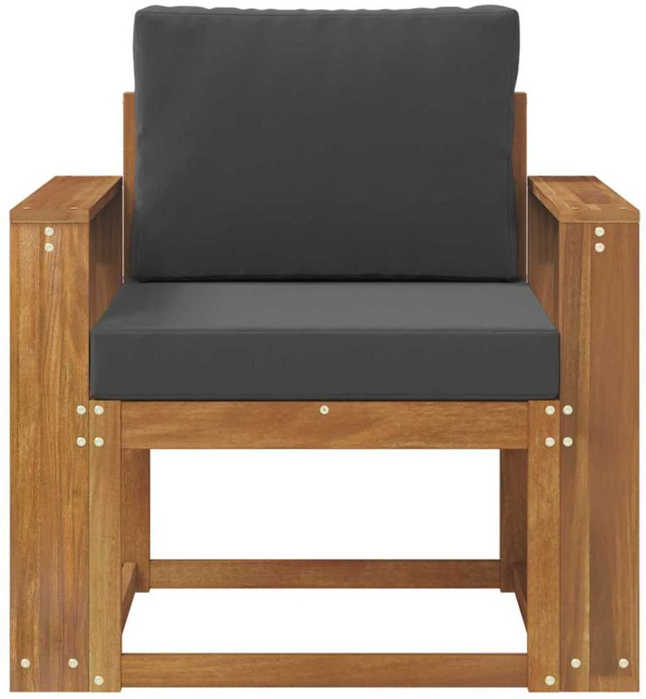 Lauko sofa Tvirta akacijos mediena ir poliesteris Natūrali