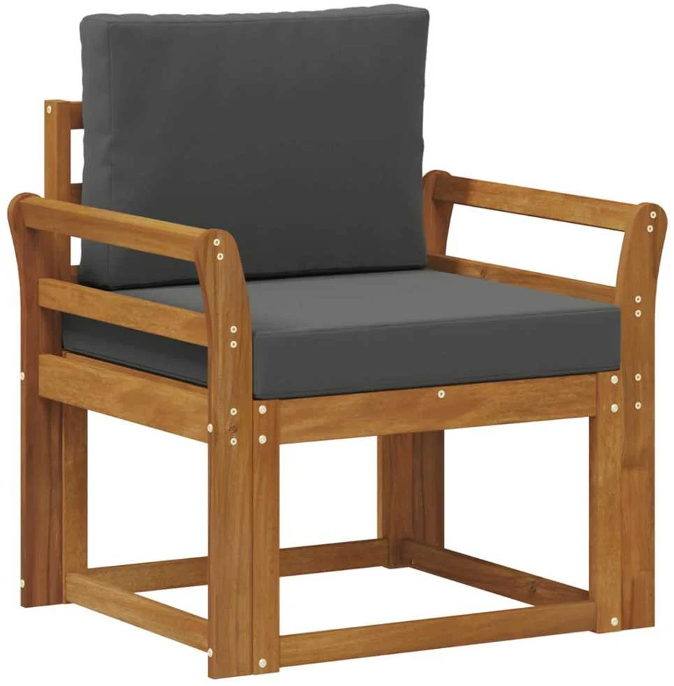 Lauko sofa Tvirta akacijos mediena ir poliesteris Natūrali