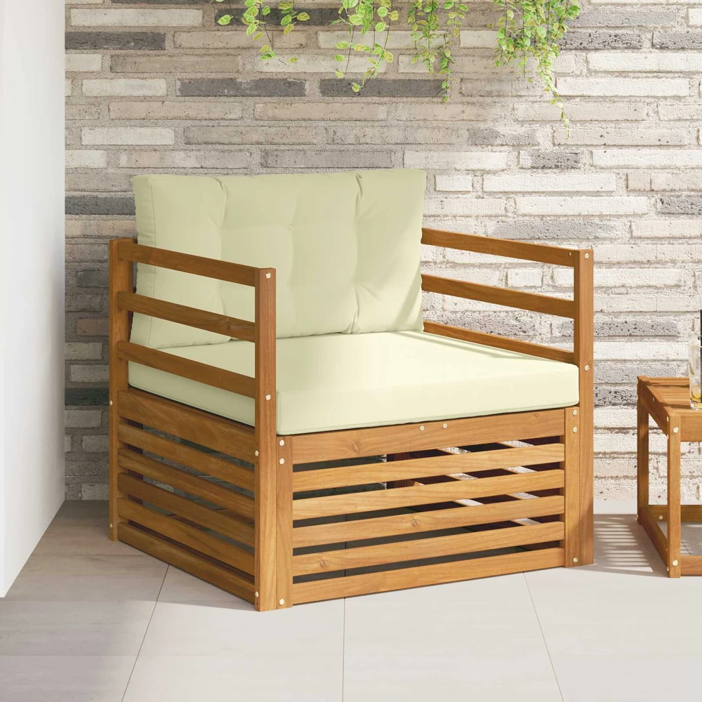Lauko sofa Tvirta akacijos mediena ir poliesteris
