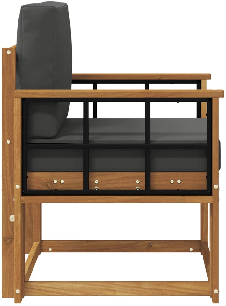 Lauko sofa Tvirta akacijos mediena ir poliesteris Natūrali