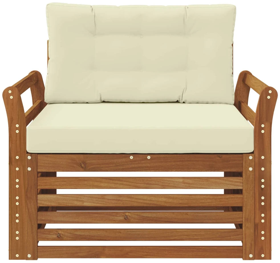 Lauko sofa Tvirta akacijos mediena ir poliesteris