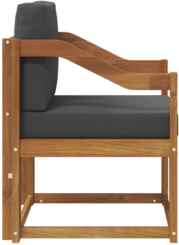 Lauko sofa Tvirta akacijos mediena ir poliesteris Natūrali