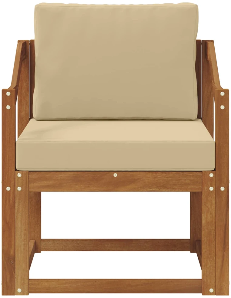 Lauko sofa Tvirta akacijos mediena ir poliesteris Natūrali