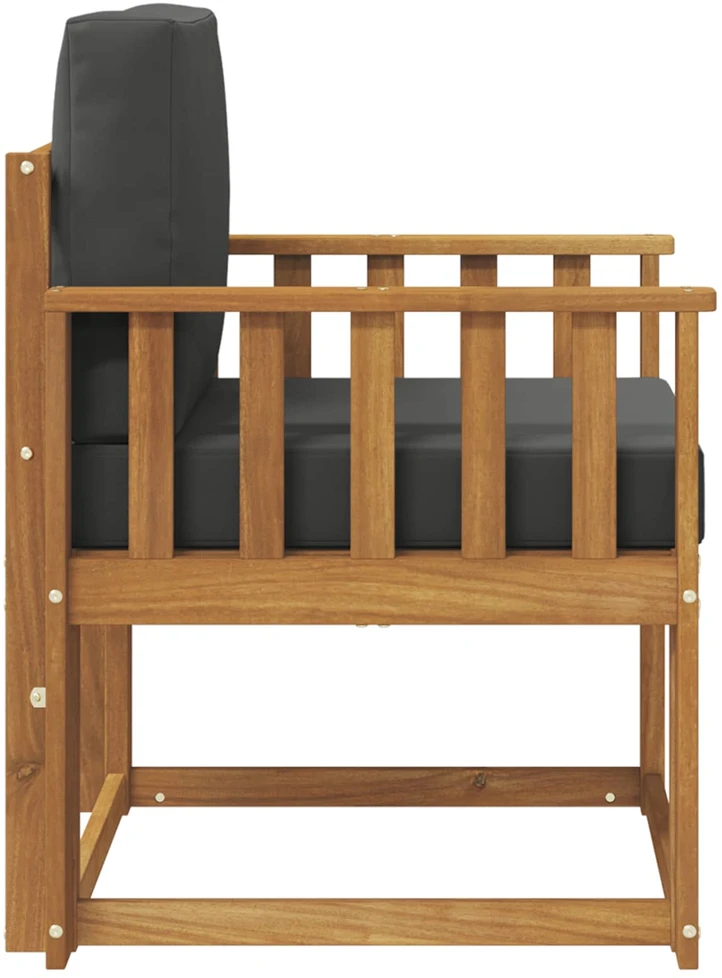 Lauko sofa Tvirta akacijos mediena ir poliesteris Natūrali