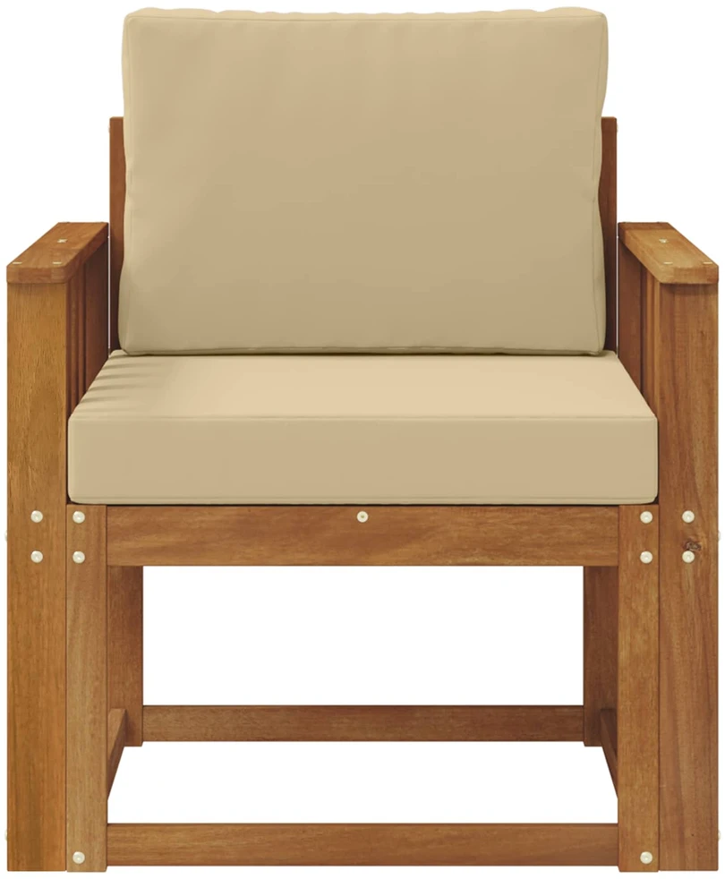 Lauko sofa Tvirta akacijos mediena ir poliesteris Natūrali