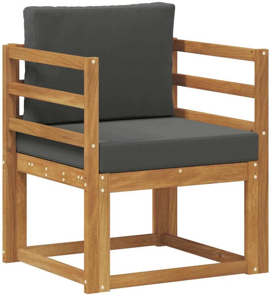 Lauko sofa Tvirta akacijos mediena ir poliesteris Natūrali