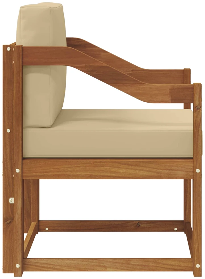 Lauko sofa Tvirta akacijos mediena ir poliesteris Natūrali