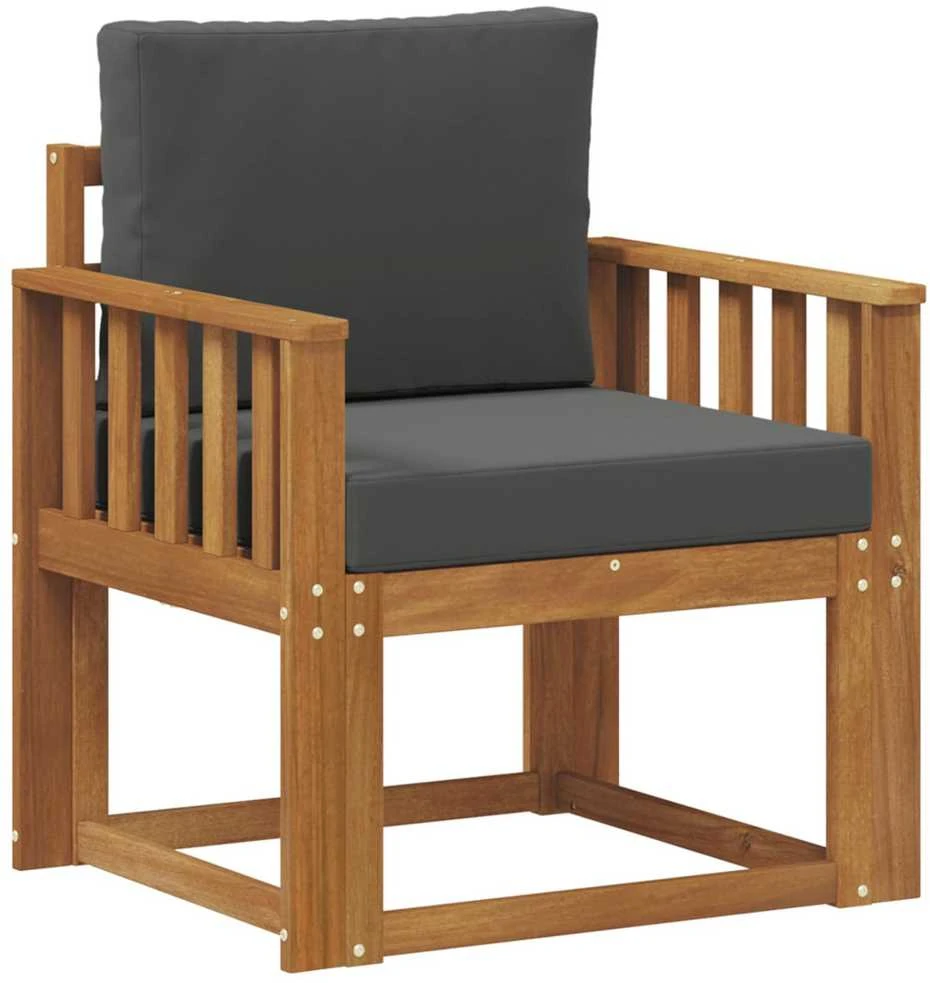 Lauko sofa Tvirta akacijos mediena ir poliesteris Natūrali