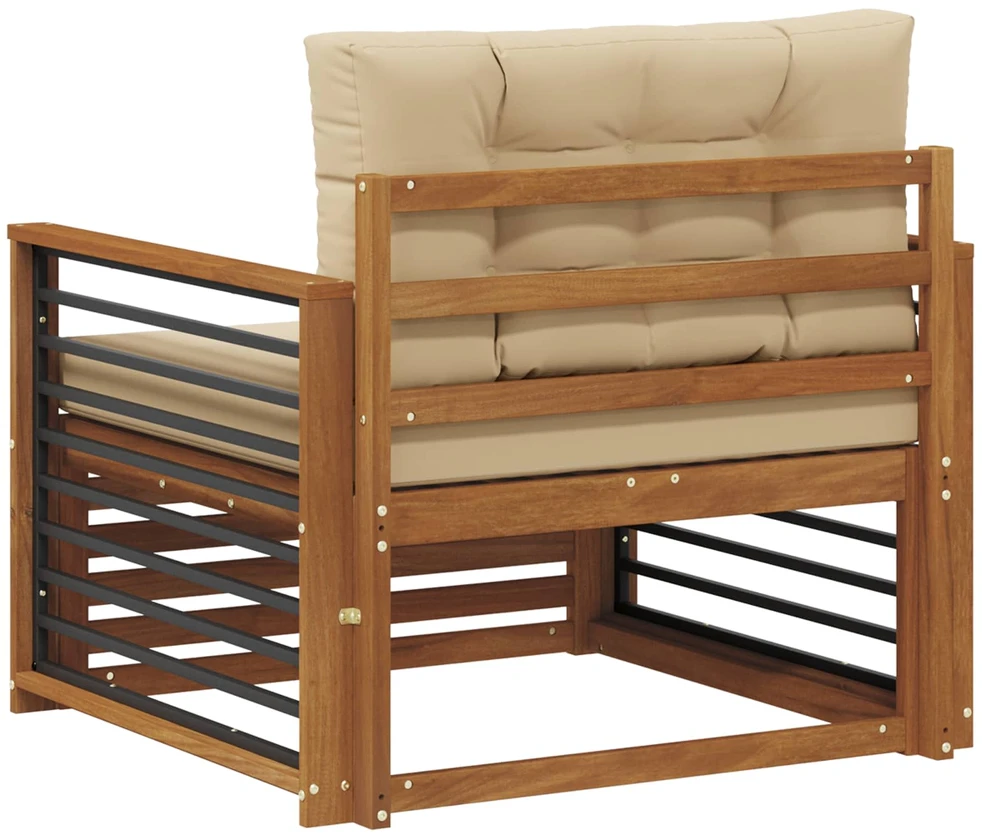 Lauko sofa Tvirta akacijos mediena ir poliesteris