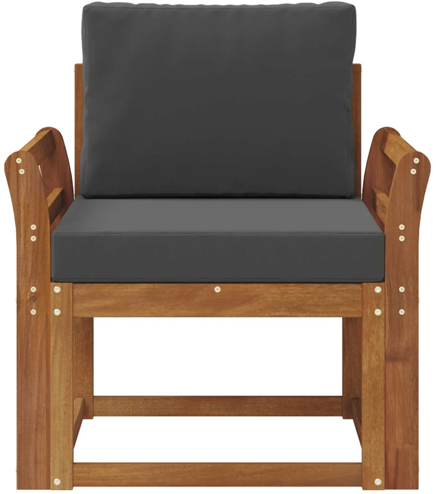 Lauko sofa Tvirta akacijos mediena ir poliesteris Natūrali