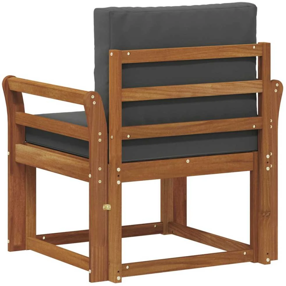 Lauko sofa Tvirta akacijos mediena ir poliesteris Natūrali
