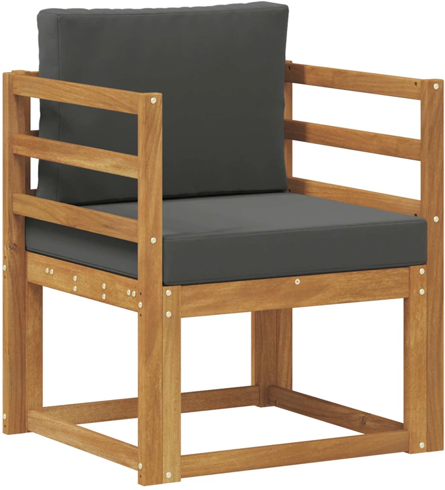 Lauko sofa Tvirta akacijos mediena ir poliesteris Natūrali