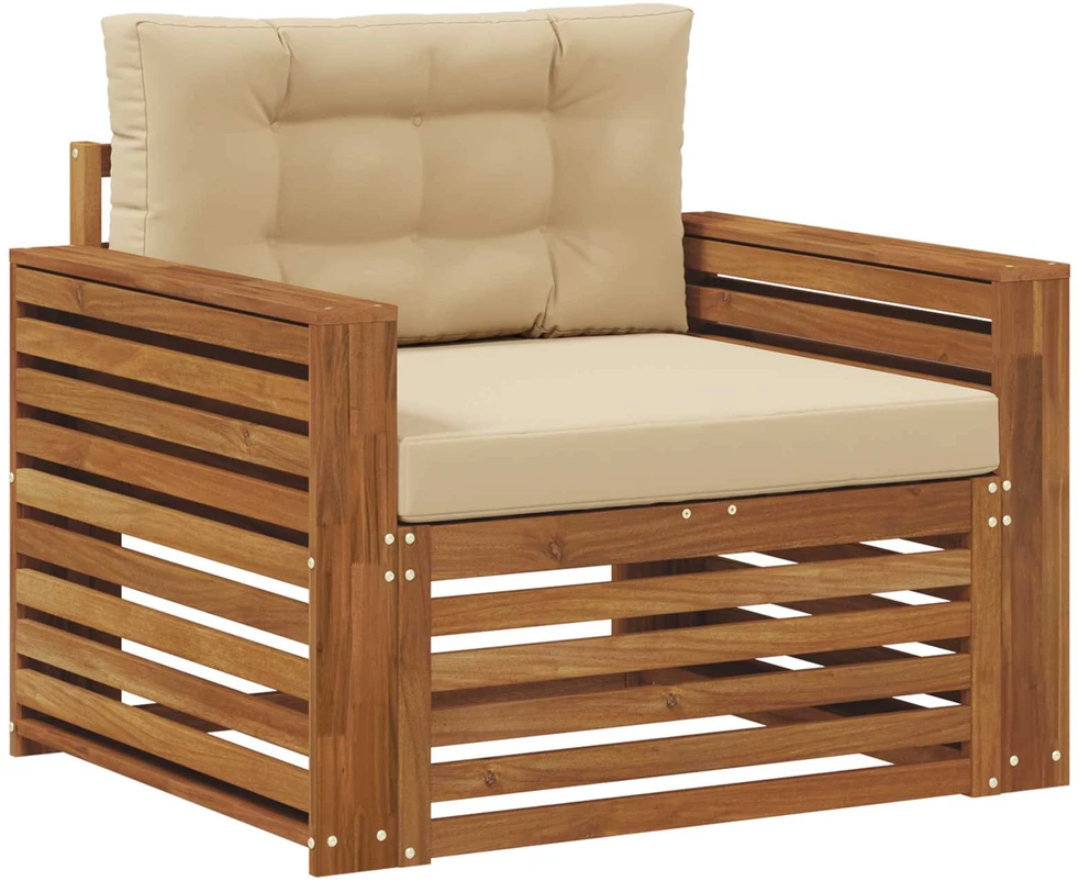 Lauko sofa Tvirta akacijos mediena ir poliesteris
