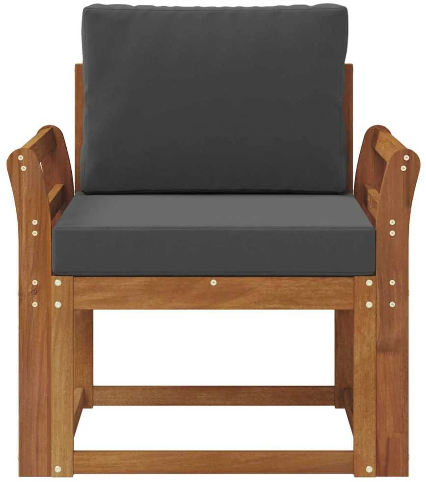 Lauko sofa Tvirta akacijos mediena ir poliesteris Natūrali