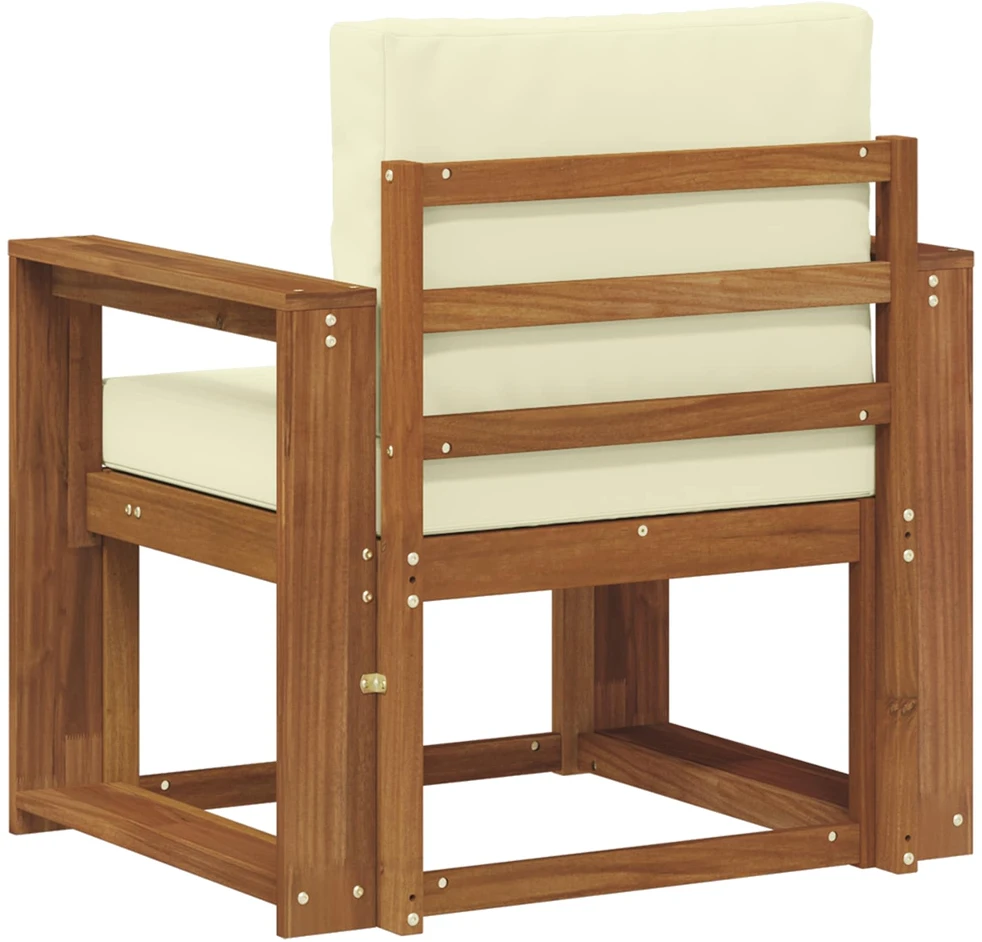 Lauko sofa Tvirta akacijos mediena ir poliesteris Natūrali