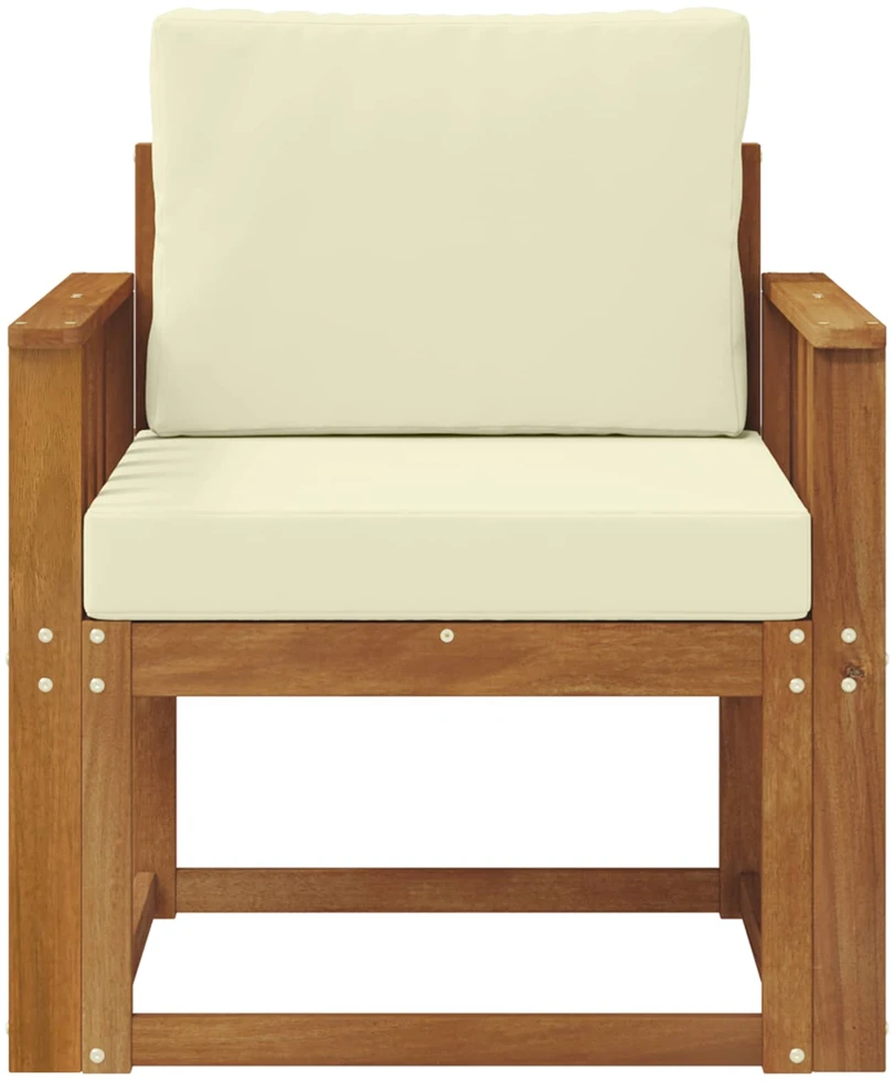 Lauko sofa Tvirta akacijos mediena ir poliesteris Natūrali