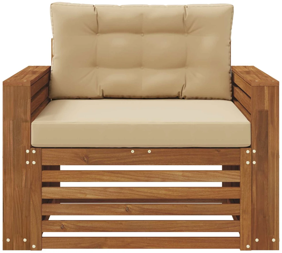Lauko sofa Tvirta akacijos mediena ir poliesteris